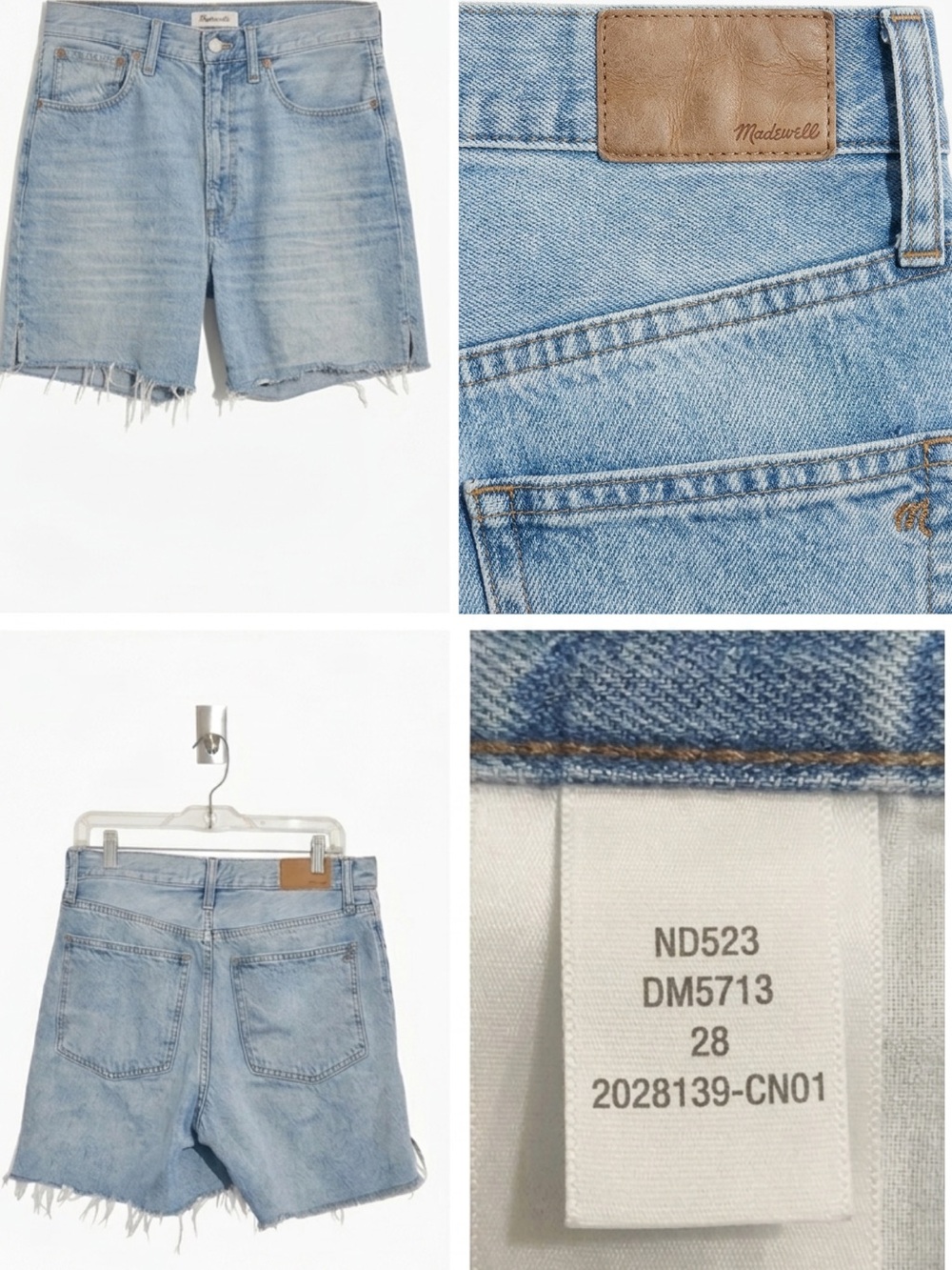 Madewell Light Blue Denim Long Shorts